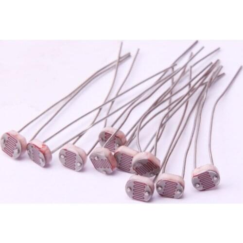Glyduino 20PCS Photoresistor 5516 5MM GL5516 Photoelectric Switch Element Photo Detector Photosensitive Resistance Light Dependt