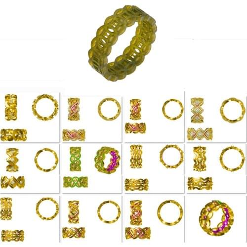 Ready Casting Resins Models with Wholesale Price for Jewelry Industrial 3D Model of Cuban Style Rings