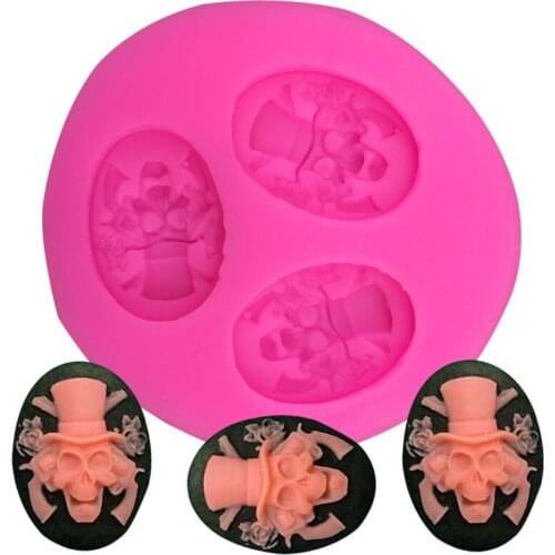 Halloween Kikis head Shape fondant silicone mold kitchen baking chocolate pastry candy Clay making cupcake decoration FT-0106