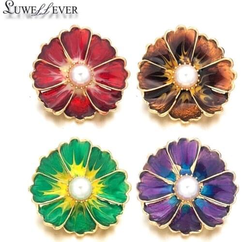 Hot w094 3D 18mm 30mm Rhinestone Metal Snap Button For Bracelet Necklace Interchangeable Jewelry Women Accessorie Findings