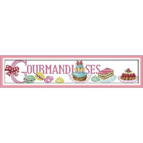 Joy Sunday 11CT 14CT Clear Print Cross Stitch Set Hand Sewing Furniture Accessories Kit Dessert Craft Embroidery Hanging