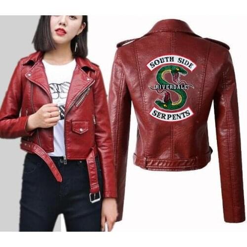 2019 Riverdale cosplay season 4 Snake company locomotive slim PU coat Riverdale leather clothing leather jacket party clothing