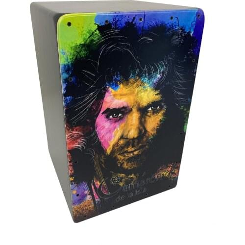 Cajon Flamenco Camaron colors with backpack case included. Box flamenco. Transport cover included. Flamenco dress box