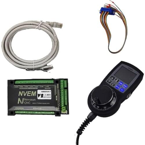NVEM V2.1 NC controller kit NVUM V2.1 mach3 motion control system 3/4/5/6 axis control card and digital display 6 axis handwheel