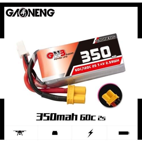 1PCS Original Gaoneng Gnb HV Lipo Battery 350Mah 2S 7.4V 60C/120C With XT30 Plug For Beta75X Rc Drone Fpv racing Drone