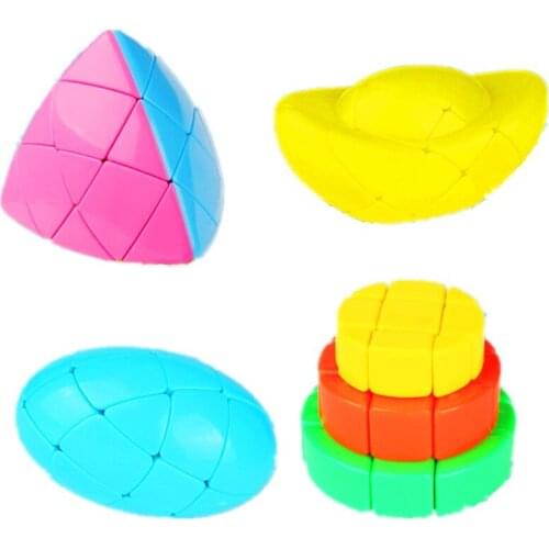 Gift Box 4Pcs Set Suit Egg Cake Mastermorphix 3x3x3 Shoe-shape Gold Ingot Magic Cube Twist Puzzle Brain Teaser IQ Game Colorfull