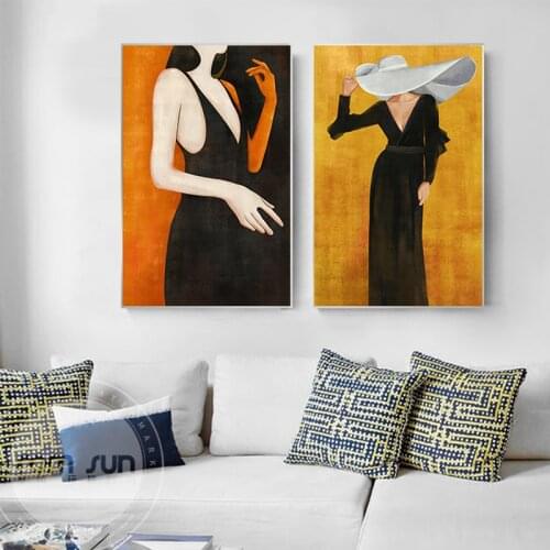 African Woman Poster Retro Vintage Figure Painting Decoration for Home Canvas Wall Art Prints Frameless Picture Room Decor