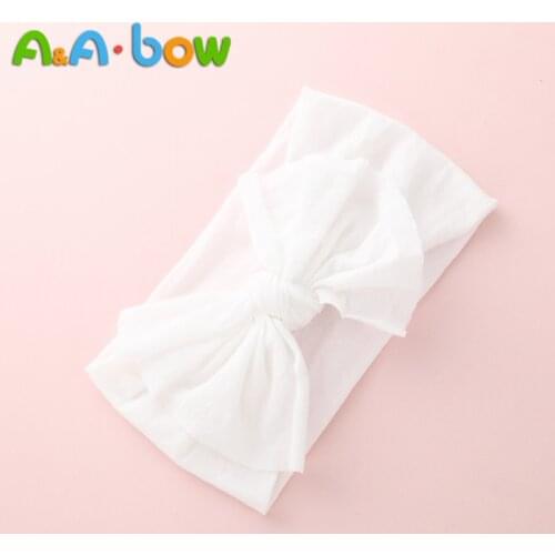 1pcs babys Cut Bow Nylon Headband, Soft Elastic Bowknot Hairband for baby Kids, Toddler Hair Accessories Headwear Wap Turban