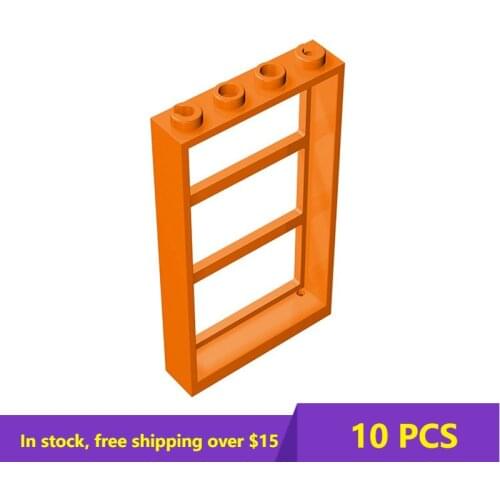 10PCS MOC Bricks 57894 1x4x6 window Frame For Building Blocks Parts DIY Educational Classic Brand Gift Toys