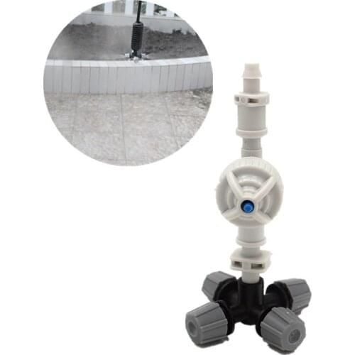 20PCS Grey Cross Misting Sprinkler With Antidrip Connector For Greenhouse Garden Irrigation Watering Irrigation Fittings