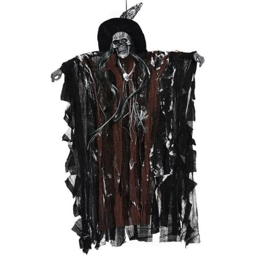 2019 Horror Halloween Party Decoration Hanging Prop Skeleton Ghoul Ghost Skull Voice Hanging Ghost