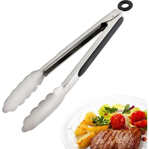 BBQ Grilling Tong Salad Stainless Steel Barbecue Clips Clamp Baking Food Kitchen Tool Cake Dessert Serving Food Tongs Cocina