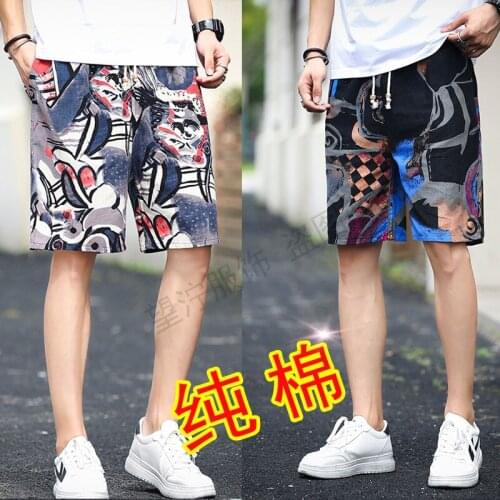 Summer Home 100% Cotton Board Shorts Mens Loose Sports Leisure Beach Capris Large Size Versatile Underpants Factory Hot Fashion