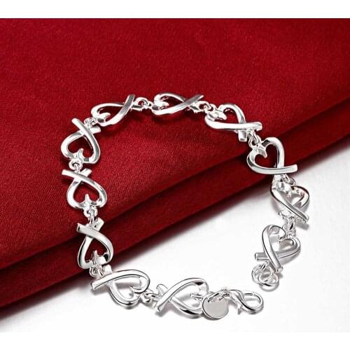 Special offer fashion 925 sterling silver Bracelet for woman heart kelp chain jewelry Wedding party Christmas gifts