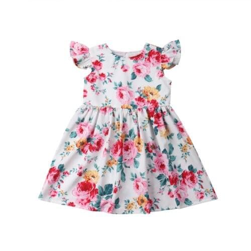 2019 Brand Toddler Kids Baby Girls Floral Pageant Party Princess Tutu Gown Dress Sundress Size 1-5Y