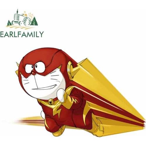 EARLFAMILY 13cm x 9cm For Doraemon Flash Personality Creative Stickers Repair Sticker Car Truck Decal Simulation Vinyl Car Wrap