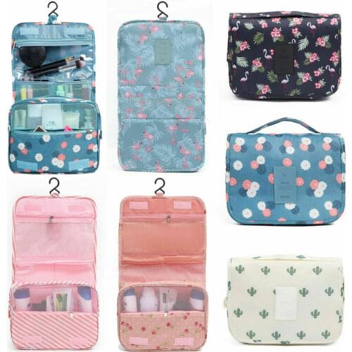 Women Travel Cosmetic Bag Makeup Bag Hanging Folding Toiletries Organizer Waterproof Storage Neceser Bathroom Toiletry Wash Bags