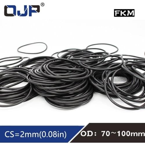 1PC Fluorine rubber Ring Black FKM Seals OD70/72/75/80/85/90/95/100*2.5mm O Ring Gaskets Oil resistance Ring Sealing Washer