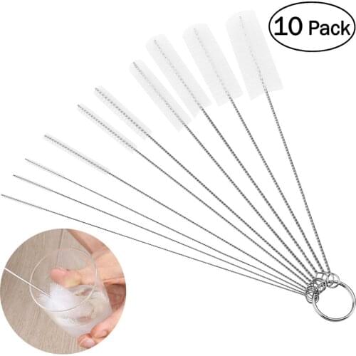 10pcs Nylon Tube Brushes Pipe Cleaning Brush for Drinking Straws Glasses Keyboards Jewelry Cleaning