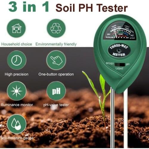 Soil PH Tester Water Moisture Test Light Meter 3 in 1 Agricultural Cultivation For Garden Plant Acidity Humidity Sunlight Tester