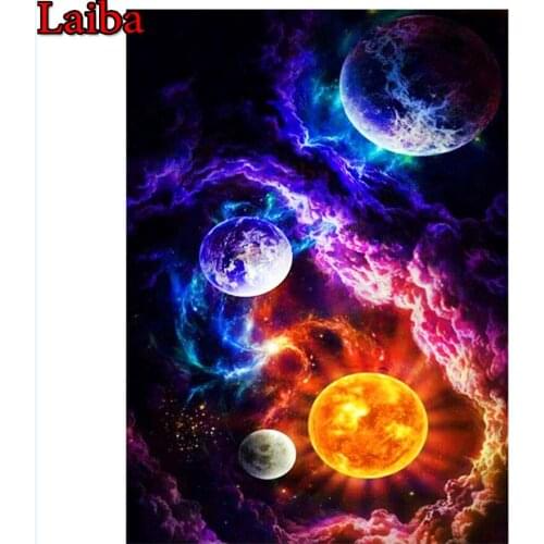 DIY 5D Diamond Painting Universe Planets Galaxy Sun Earth Clouds Full Drill Rhinestones diamond embroidery mosaic Diamond decor