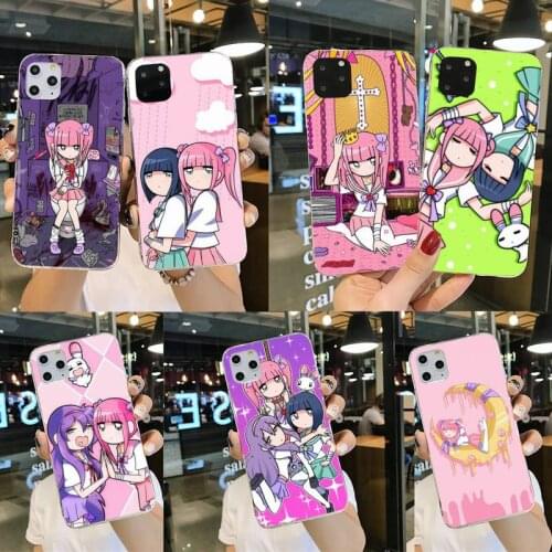 Kawai Anime Menhera and Yumekawa Phone Case For iphone 12 11 Pro Max Mini XS Max 8 7 6 6S Plus X 5S SE 2020 XR Silicone Soft