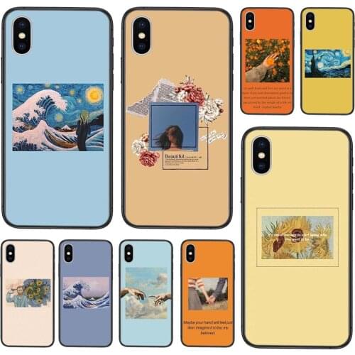 Black Prime Tpu Bumper Great Art Aesthetic Van Gogh Mona Lisa Angel Top Quality For Huawei Honor 9X 9I 9A 8X 8S 20S 20i 20 Pro