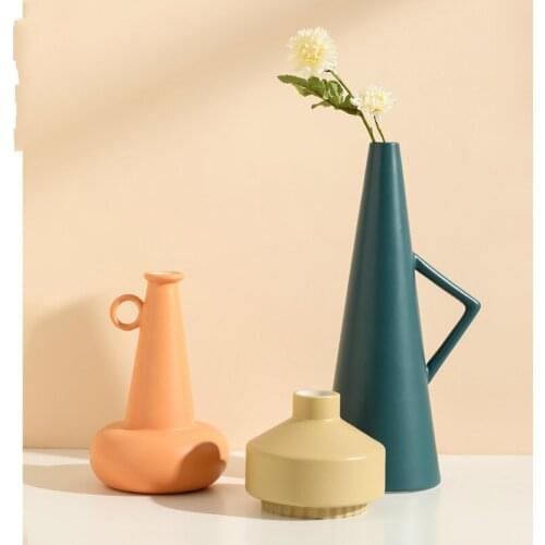 Nordic ins dried flower decoration ornaments living room creative home porch flower arrangement Morandi ceramic vase wholesale