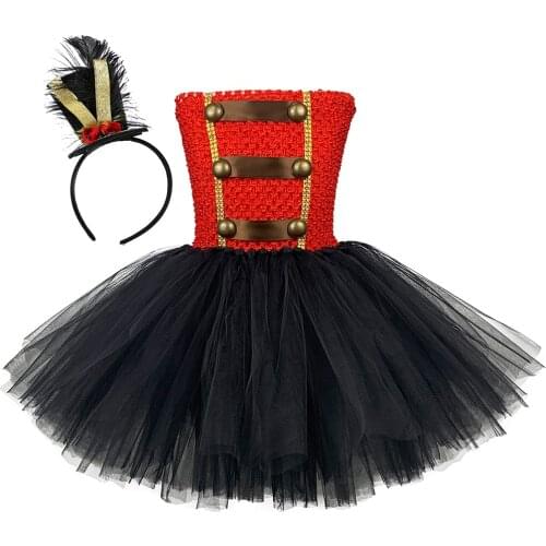 Circus Ringmaster Girls Tutu Dress Baby Birthday Party Dress Kids Nutcracker Costumes Child Halloween Christmas Fancy Dress Set