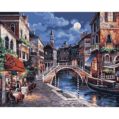 GATYZTORY 60×75cm DIY Painting Ancient Town Landscape Painting By Numbers Modern Wall Art Picture Unique Gift Home Decor