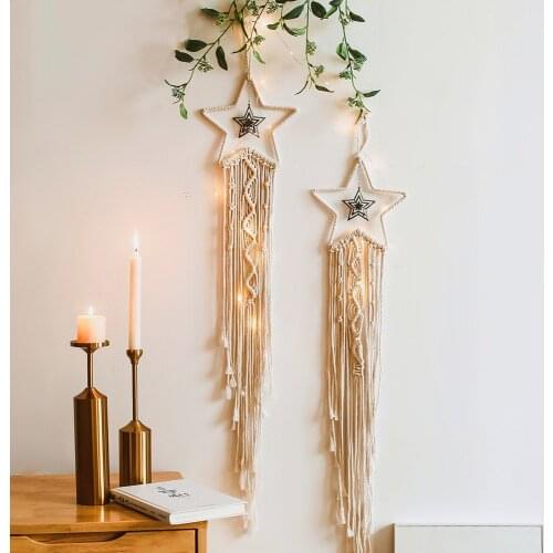 Moon Star Circle Macrame Tapestry Wall Hanging Boho Decoration Leaf Living Room Farmhouse Children Bedroom Dorm Decor Gift