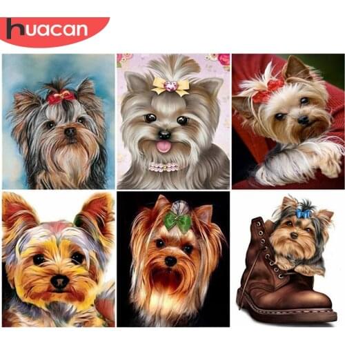 HUACAN Picture By Number Diy Dog Acrylic Handpainted Modern Wall Art Oil Painting By Number Animal Kits Unique Gift