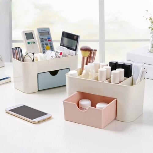 Hot 2 Colors Cosmetic Jewelry Organizer Plastic Storage Cabinets Non-slip Bottom Small Drawer Storage Box Dressing Case