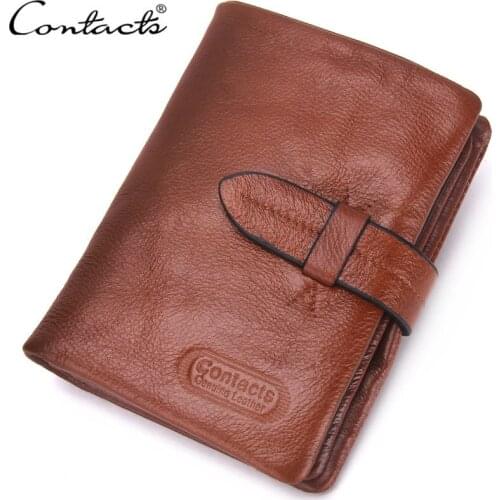 Wallet Mens Leather Vintage Leather Mens Wallet Top Layer Cowhide Fashion Casual Buckle Mens Bag Card Holder