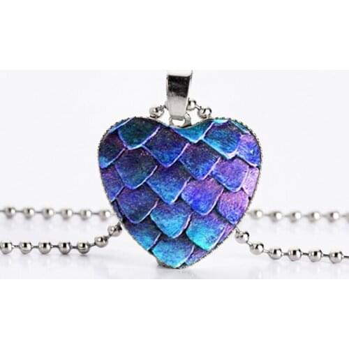 2020 New Dragon Egg Heart Pendant Necklaces For Women Men Choker Necklace Beads Chains Glass Jewelery