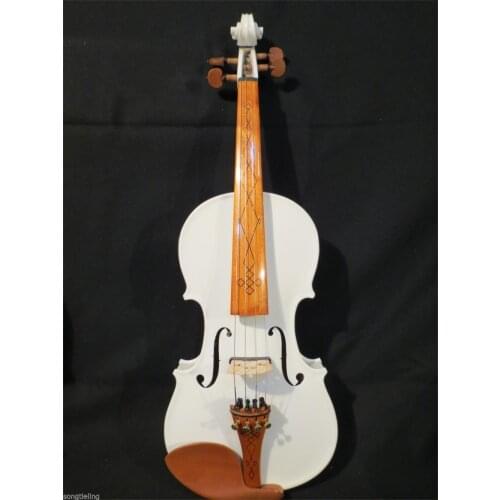 Excellent white color New model 4/4 electric violin +Acoustic violin #8172