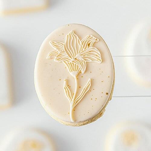 Cake Cookie Plastic Cake Mold Flower Impress Biscuit Cookie Mould Cutter Press Stamp Embosser Fondant Cake Mold
