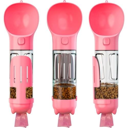 Portable dog water bottle feeding bowl multi-functional pet outdoor travel drinking water feeding cup 500ml+ toilet bag box + sp