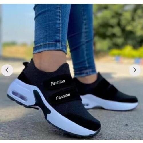 Manufacturers directly supply autumn large leisure single shoes, womens thick soled flying Velcro shoes and sports shoes55