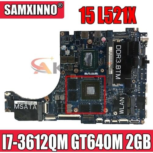 QBL00 LA-7851P CN-096MP0 096MP0 For Dell XPS 15 L521X Laptop Motherboard 15.6 inch I7-3612QM CPU GT640M 2GB GDDR5 100% working