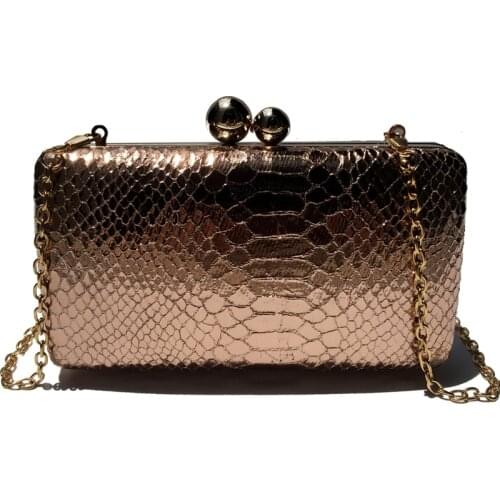 2021NEW Snake pattern woman evening bag PU leather clutch bag shoulder bag wedding party bag snake print purse and handbag black