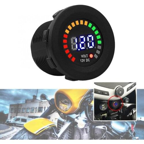 Voltage Tester Motorcycle Voltage Detector Waterproof Universal Digital Voltmeter Measur Tools