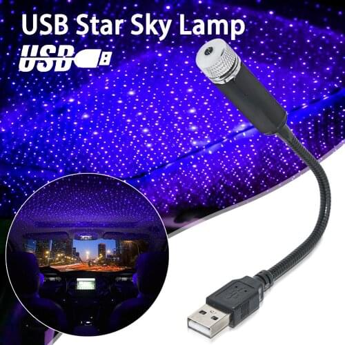 USB Car Roof Atmosphere Star Sky Lamp Adjustable LED Projector Multiple Lighting Effects Ambient Lighting In bedroom