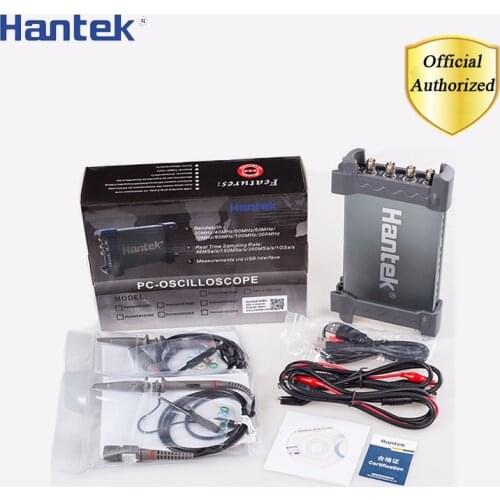 Hantek 6254BC PC USB Oscilloscope 4 Channels 250MHz 1GSa/s Portable Digital Osciloscopio