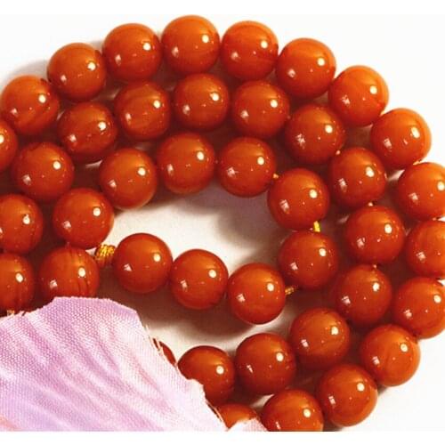 Charmd red imitation resin beeswax 5mm 6mm 8mm 10mm new fashion round smooth loose beads jewelry making 15inch B43