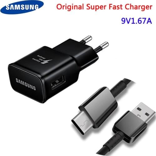 For Samsung S10 S8 S9 Plus Fast Charger Travel Adapter 9V 1.67A Fast Charge 120cm Type C Cable For Samsung Note 10 9 8 A50 A70