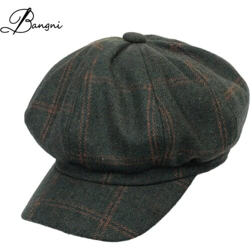 Womens Winter Hat Fashion Solid Beret Cap For Women Warm Outdoor Flat Berets Newsboy Bare Chapeu Femme Feminino Boina