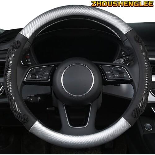 ZHOUSHENGLEE Microfiber Leather Car Steering Wheel Cover For Jeep Renegade Wrangler jk tj Grand Cherokee Compass Patriot