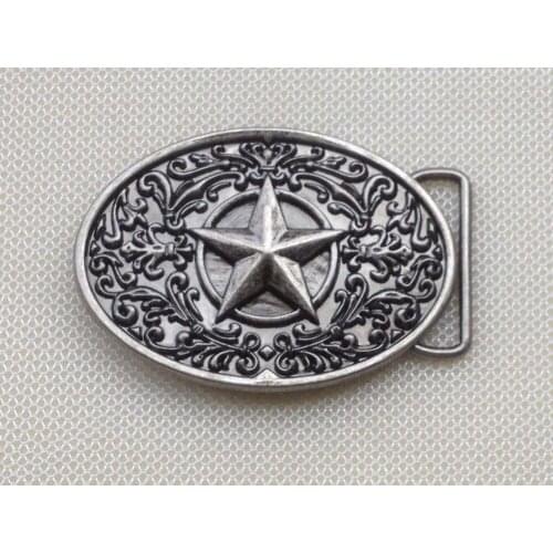Star belt buckle with pewter finish JF-BY246 suitable for 4cm wideth belt with continous stock