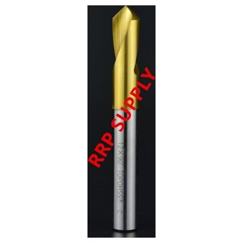 10pcs 3x3x45mm tincoated HSS positioning center drill, 90 degree, chamfer center drill bit